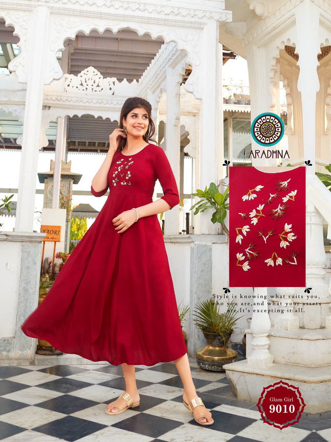 Aradhna Glam Girl 9 Fancy Latest Ethnic Wear Long Anarkali Kurti Collection